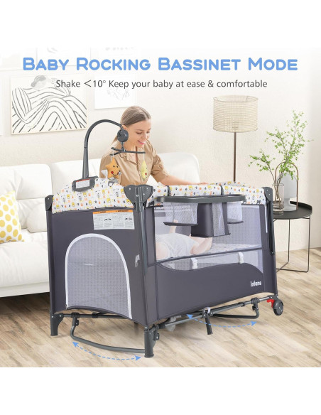 Cuna Lateral 5 en 1 INFANS para Bebés - Plegable y Portátil