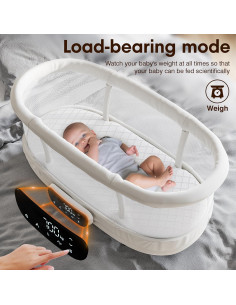 Cuna Lateral Portátil AMKE Ajustable para Bebés - Blanco 2