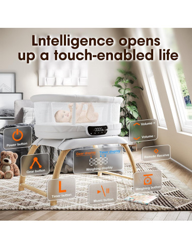 Cuna Lateral Portátil AMKE Ajustable para Bebés - Blanco