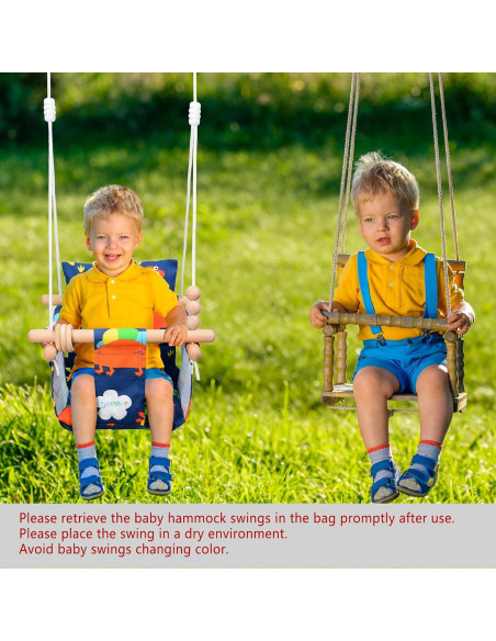 Columpio para Bebés FAETKLC con Asiento de Algodón - Dinosaurio