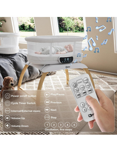 Cuna Lateral Portátil AMKE Ajustable para Bebés - Blanco