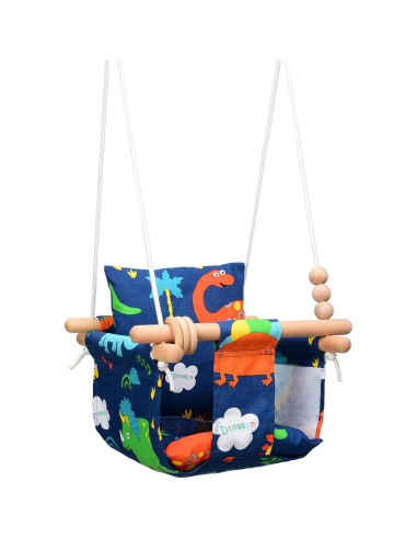 Columpio para Bebés FAETKLC con Asiento de Algodón - Dinosaurio