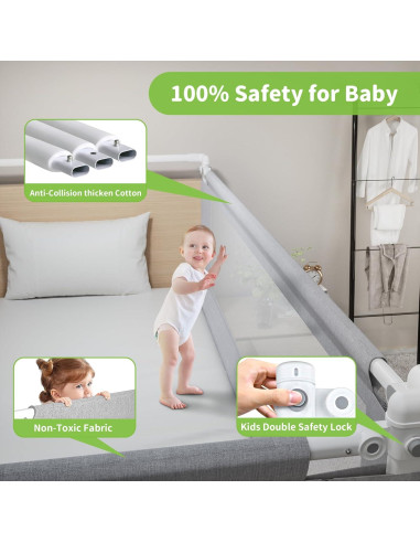 Barra de Cama Ajustable Yulongtengfei para Cama King Size - Gris