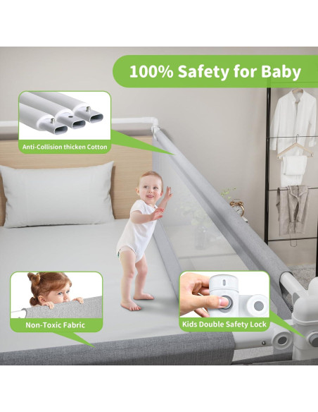 Barra de Cama Ajustable Yulongtengfei para Cama King Size - Gris