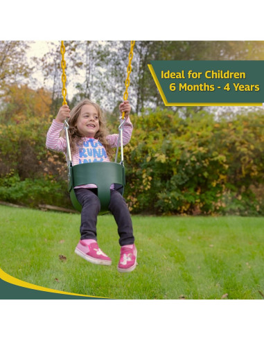 Asiento de Columpio Cubo Completo Eastern Jungle Gym Verde Amarillo