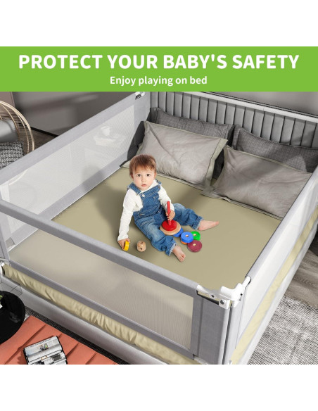 Barra de Cama Ajustable Yulongtengfei para Cama King Size - Gris