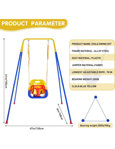 Set de columpio 3 en 1 Trulpro para niños 6 meses a 10 años