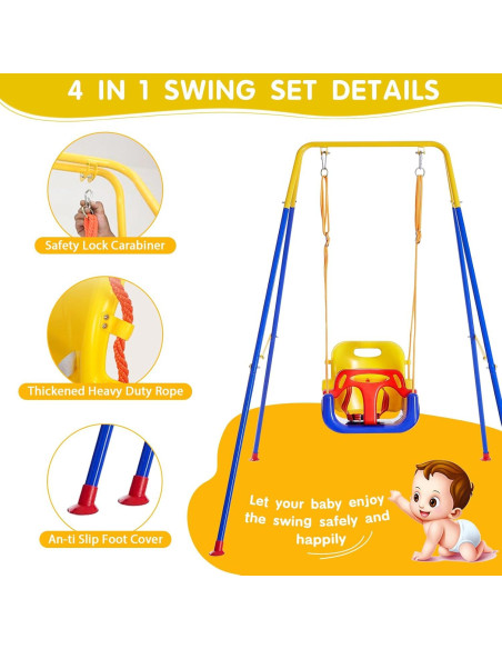 Set de columpio 3 en 1 Trulpro para niños 6 meses a 10 años