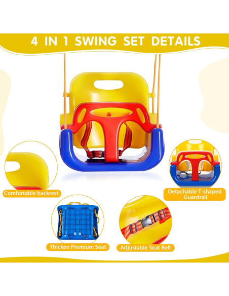 Set de columpio 3 en 1 Trulpro para niños 6 meses a 10 años