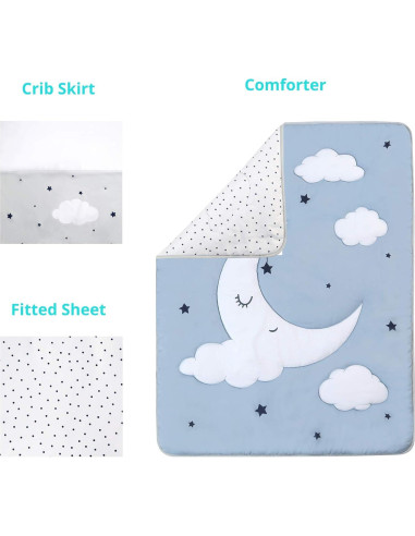 Juego de Ropa de Cuna La Premura Sleeping Moon 3 Piezas