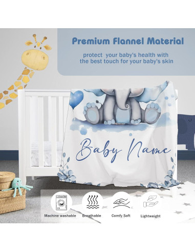 Manta Personalizada para Bebé Edit Gift Elefante 203x152 cm