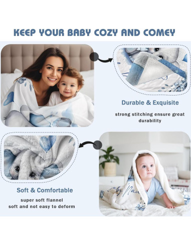 Manta Personalizada para Bebé Edit Gift Elefante 203x152 cm