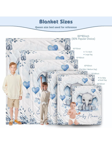 Manta Personalizada para Bebé Edit Gift Elefante 203x152 cm