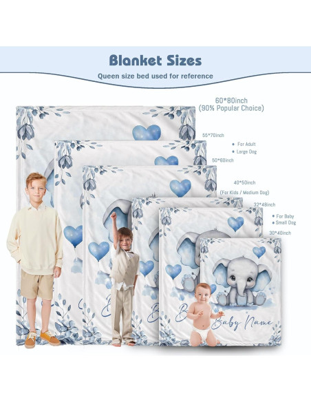 Manta Personalizada para Bebé Edit Gift Elefante 203x152 cm