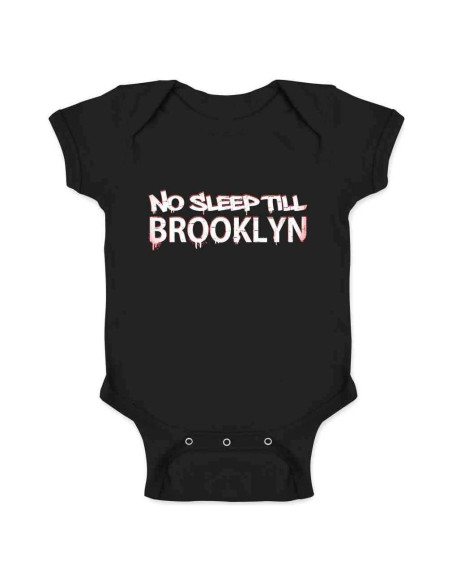 Mono de Bebé Niños Pop Threads No Sleep Till Brooklyn Negro 6 Meses