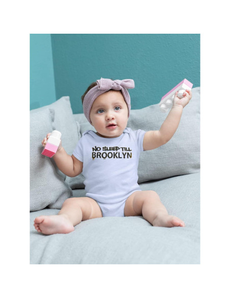 Mono de Bebé Niños Pop Threads No Sleep Till Brooklyn Negro 6 Meses