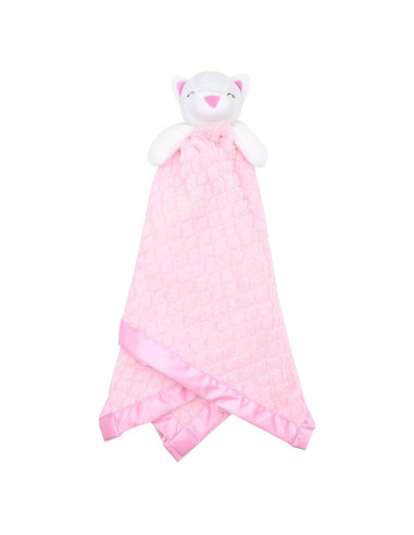 Manta de Seguridad Rosa para Bebés Everyday Kids 76x76 cm con Gato