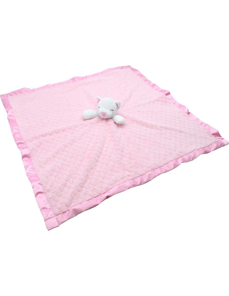 Manta de Seguridad Rosa para Bebés Everyday Kids 76x76 cm con Gato