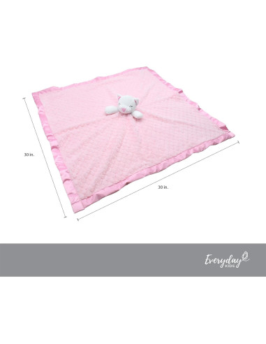Manta de Seguridad Rosa para Bebés Everyday Kids 76x76 cm con Gato