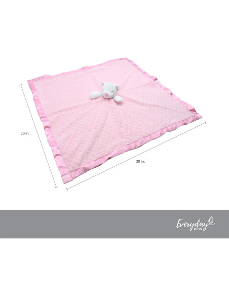 Manta de Seguridad Rosa para Bebés Everyday Kids 76x76 cm con Gato