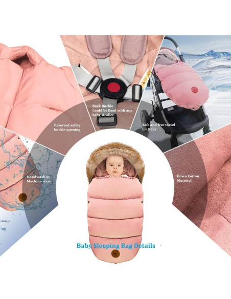 Manta Portátil Orgánica Toyanuo para Bebés 100% Algodón Rosa