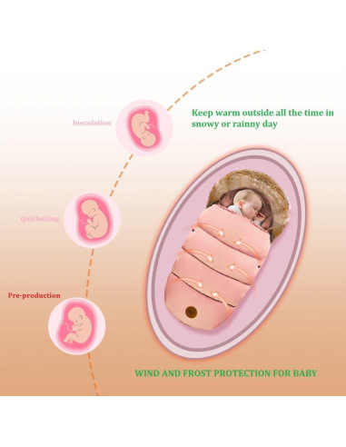 Manta Portátil Orgánica Toyanuo para Bebés 100% Algodón Rosa