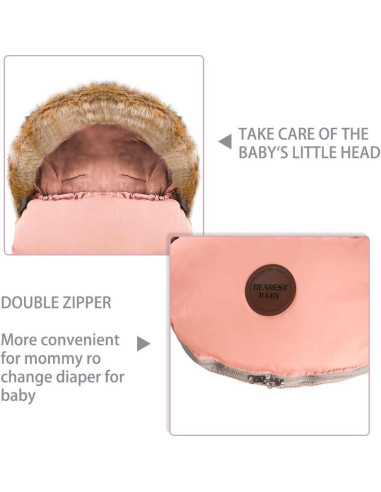 Manta Portátil Orgánica Toyanuo para Bebés 100% Algodón Rosa