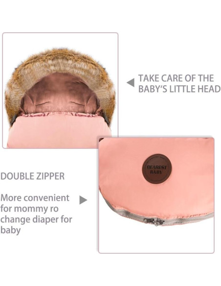 Manta Portátil Orgánica Toyanuo para Bebés 100% Algodón Rosa