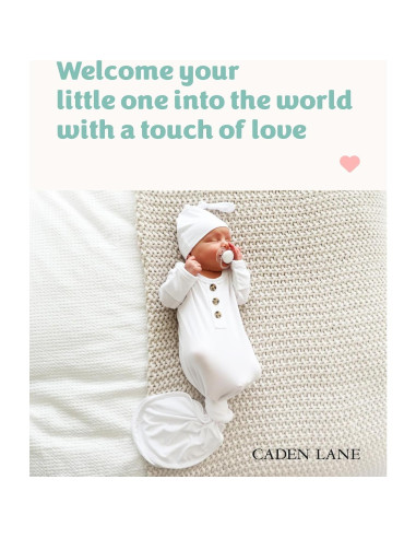 Saco de dormir anudado Caden Lane para recién nacidos 95% Viscosa