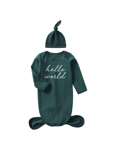 Bata de Sueño Bebé Niño 0-3 Meses Verde Algodón