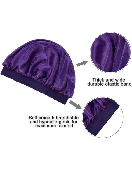 Pack de 2 Gorras de Satén para Niños DuoZan - Gorro de Dormir y Ducha