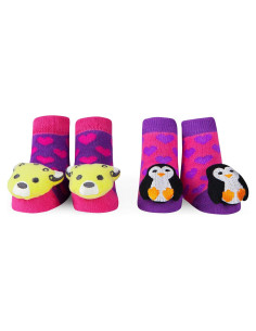 WADDLE Paquete 2 Calcetines Sonajero Bebé Unisex 0-12M