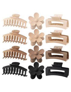 Paquete de 12 Clips de Pelo Grande JANFUN - Antideslizantes