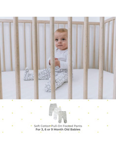 Pantalones de pie de algodón Spasilk para bebés varones - 3 unidades 2