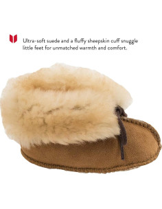 Botín de piel de oveja Minnetonka para infante 3 Tan 2