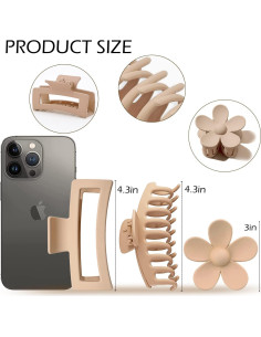 Paquete de 12 Clips de Pelo Grande JANFUN - Antideslizantes 2