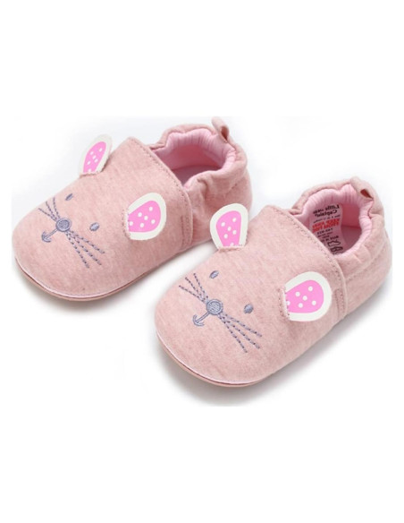 Zapatillas Infantiles COSANKIM para Bebés 6-9 Meses Gato Rosa