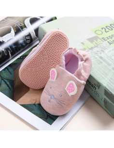 Zapatillas Infantiles COSANKIM para Bebés 6-9 Meses Gato Rosa 2