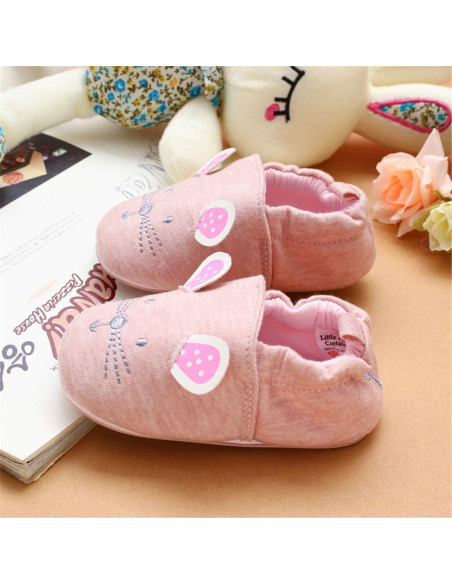 Zapatillas Infantiles COSANKIM para Bebés 6-9 Meses Gato Rosa