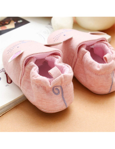 Zapatillas Infantiles COSANKIM para Bebés 6-9 Meses Gato Rosa
