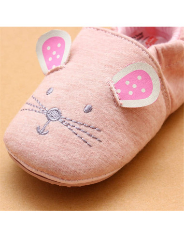 Zapatillas Infantiles COSANKIM para Bebés 6-9 Meses Gato Rosa