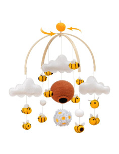 Móvil de Bebé Abeja CPEGHDVM 26 cm Fieltro y Algodón