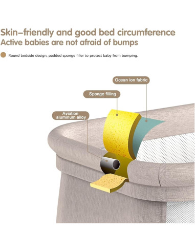 Cuna Lateral Inteligente Suttonbebe 601 Rosa Bluetooth Plegable