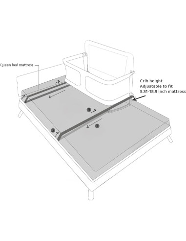 Cuna Lateral 3-en-1 UBRAVOO Gris Acolchado Ajustable