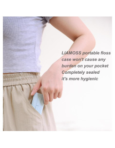 Dispensador de Hilo Dental Portátil LIAMOSS - 20 Palillos Azul Verde 2