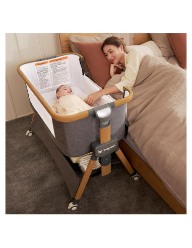 Cuna Lateral Cozy2 Babyboat Portátil con Ruedas 5 Alturas