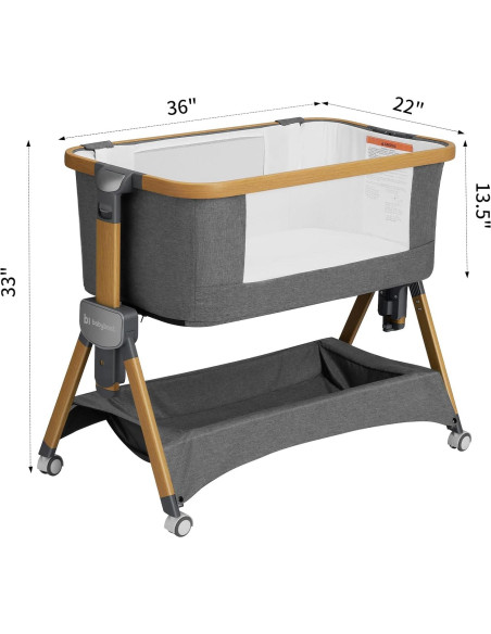 Cuna Lateral Cozy2 Babyboat Portátil con Ruedas 5 Alturas