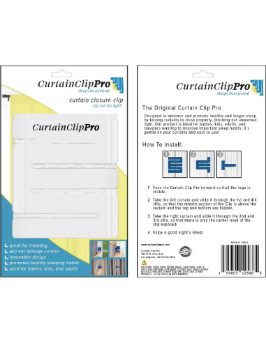 Clip de Cortina Pro Genérico Blackout Blanco - Pack de 2