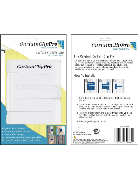 Clip de Cortina Pro Genérico Blackout Blanco - Pack de 2