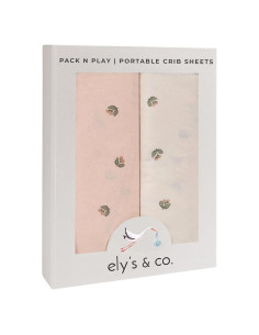 Juego de Sábanas Ajustadas Ely's & Co. para Cuna Mini Rosa Floral